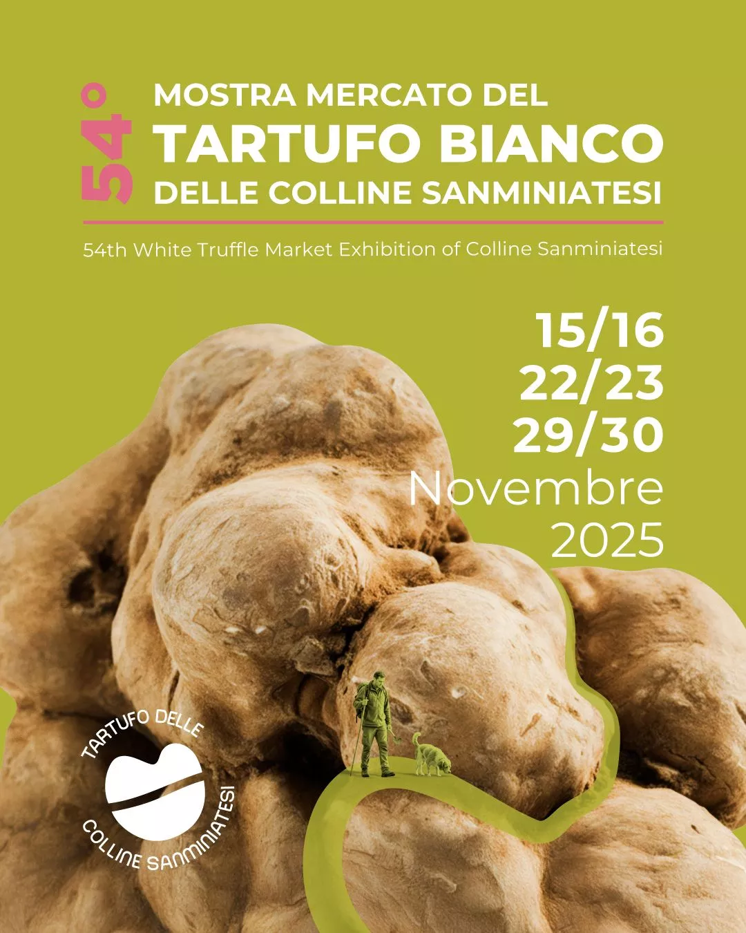 Locandina della 54° Mostra Mercato del Tartufo Bianco delle Colline Sanminiatesi